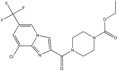 ethyl 4-{[8-chloro-6-(trifluoromethyl)imidazo[1,2-a]pyridin-2-yl]carbonyl}-1-piperazinecarboxylate Struktur