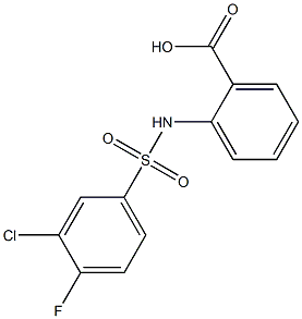 2-{[(3-chloro-4-fluorophenyl)sulfonyl]amino}benzoic acid Struktur