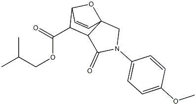 isobutyl 3-(4-methoxyphenyl)-4-oxo-10-oxa-3-azatricyclo[5.2.1.0~1,5~]dec-8-ene-6-carboxylate Struktur