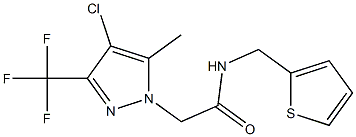 2-[4-chloro-5-methyl-3-(trifluoromethyl)-1H-pyrazol-1-yl]-N-(thien-2-ylmethyl)acetamide Struktur