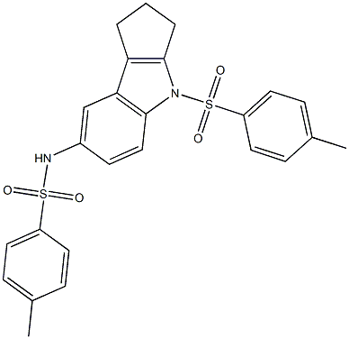 4-methyl-N-{4-[(4-methylphenyl)sulfonyl]-1,2,3,4-tetrahydrocyclopenta[b]indol-7-yl}benzenesulfonamide Struktur