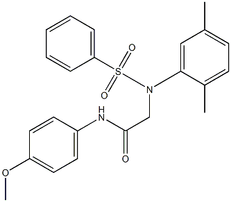 2-[(2,5-dimethylphenyl)(phenylsulfonyl)amino]-N-[4-(methyloxy)phenyl]acetamide Struktur