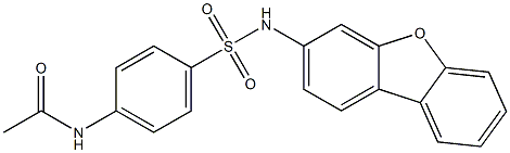 N-{4-[(dibenzo[b,d]furan-3-ylamino)sulfonyl]phenyl}acetamide Struktur