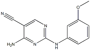 4-amino-2-(3-methoxyanilino)-5-pyrimidinecarbonitrile Struktur