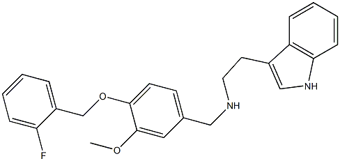 N-{4-[(2-fluorobenzyl)oxy]-3-methoxybenzyl}-N-[2-(1H-indol-3-yl)ethyl]amine Struktur