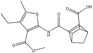 3-({[4-ethyl-3-(methoxycarbonyl)-5-methyl-2-thienyl]amino}carbonyl)bicyclo[2.2.1]hept-5-ene-2-carboxylic acid Struktur