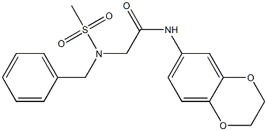 2-[benzyl(methylsulfonyl)amino]-N-(2,3-dihydro-1,4-benzodioxin-6-yl)acetamide Struktur