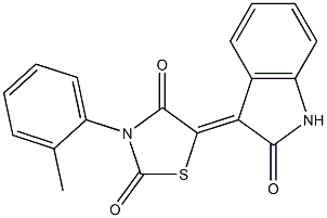 3-(2-methylphenyl)-5-(2-oxo-1,2-dihydro-3H-indol-3-ylidene)-1,3-thiazolidine-2,4-dione Struktur