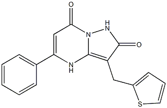 5-phenyl-3-(2-thienylmethyl)pyrazolo[1,5-a]pyrimidine-2,7(1H,4H)-dione Struktur