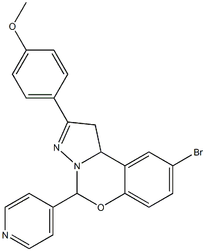 4-(9-bromo-5-pyridin-4-yl-1,10b-dihydropyrazolo[1,5-c][1,3]benzoxazin-2-yl)phenyl methyl ether Struktur