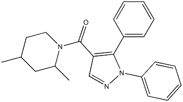 1-[(1,5-diphenyl-1H-pyrazol-4-yl)carbonyl]-2,4-dimethylpiperidine Struktur