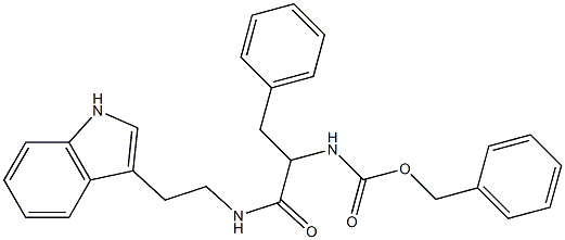 benzyl 1-benzyl-2-{[2-(1H-indol-3-yl)ethyl]amino}-2-oxoethylcarbamate Struktur