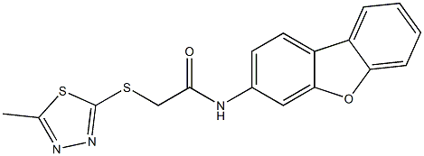 N-dibenzo[b,d]furan-3-yl-2-[(5-methyl-1,3,4-thiadiazol-2-yl)sulfanyl]acetamide Struktur