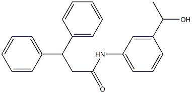 N-[3-(1-hydroxyethyl)phenyl]-3,3-diphenylpropanamide Struktur