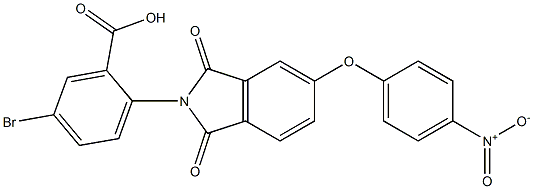 5-bromo-2-(5-{4-nitrophenoxy}-1,3-dioxo-1,3-dihydro-2H-isoindol-2-yl)benzoic acid Struktur