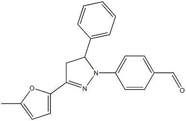 4-[3-(5-methyl-2-furyl)-5-phenyl-4,5-dihydro-1H-pyrazol-1-yl]benzaldehyde Struktur