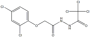 2,2,2-trichloro-N'-[(2,4-dichlorophenoxy)acetyl]acetohydrazide Struktur