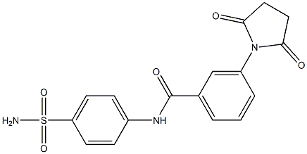 N-[4-(aminosulfonyl)phenyl]-3-(2,5-dioxo-1-pyrrolidinyl)benzamide Struktur