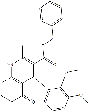 phenylmethyl 4-[2,3-bis(methyloxy)phenyl]-2-methyl-5-oxo-1,4,5,6,7,8-hexahydroquinoline-3-carboxylate Struktur