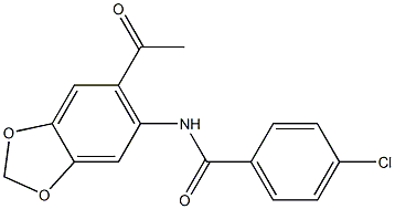 N-(6-acetyl-1,3-benzodioxol-5-yl)-4-chlorobenzamide Struktur