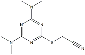 {[4,6-bis(dimethylamino)-1,3,5-triazin-2-yl]sulfanyl}acetonitrile Struktur