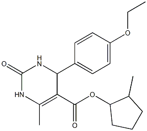 2-methylcyclopentyl 4-(4-ethoxyphenyl)-6-methyl-2-oxo-1,2,3,4-tetrahydropyrimidine-5-carboxylate Struktur