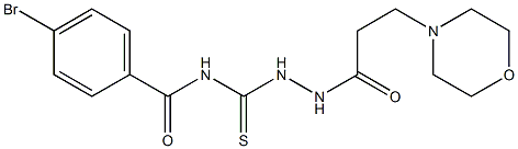 4-bromo-N-({2-[3-(4-morpholinyl)propanoyl]hydrazino}carbothioyl)benzamide Struktur