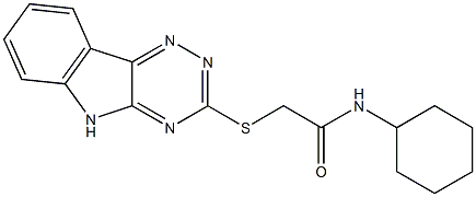 N-cyclohexyl-2-(5H-[1,2,4]triazino[5,6-b]indol-3-ylsulfanyl)acetamide Struktur