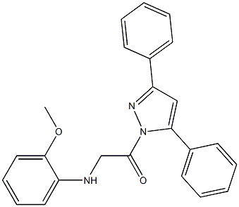 1-(3,5-diphenyl-1H-pyrazol-1-yl)-2-(2-methoxyanilino)-1-ethanone Struktur