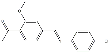 1-(4-{[(4-chlorophenyl)imino]methyl}-2-methoxyphenyl)-1-ethanone Struktur