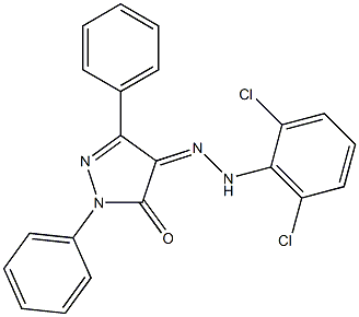 1,3-diphenyl-1H-pyrazole-4,5-dione 4-[N-(2,6-dichlorophenyl)hydrazone] Struktur