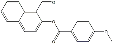 1-formyl-2-naphthyl 4-methoxybenzoate Struktur