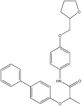 2-([1,1'-biphenyl]-4-yloxy)-N-[4-(tetrahydro-2-furanylmethoxy)phenyl]propanamide Struktur