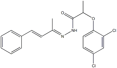 2-(2,4-dichlorophenoxy)-N'-[(E,2E)-1-methyl-3-phenyl-2-propenylidene]propanohydrazide Struktur