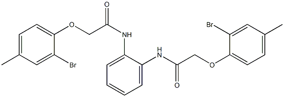 2-(2-bromo-4-methylphenoxy)-N-(2-{[2-(2-bromo-4-methylphenoxy)acetyl]amino}phenyl)acetamide Struktur