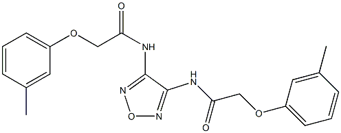 2-(3-methylphenoxy)-N-(4-{[2-(3-methylphenoxy)acetyl]amino}-1,2,5-oxadiazol-3-yl)acetamide Struktur