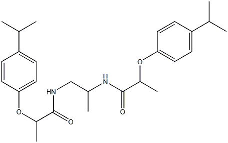 2-(4-isopropylphenoxy)-N-(2-{[2-(4-isopropylphenoxy)propanoyl]amino}-1-methylethyl)propanamide Struktur