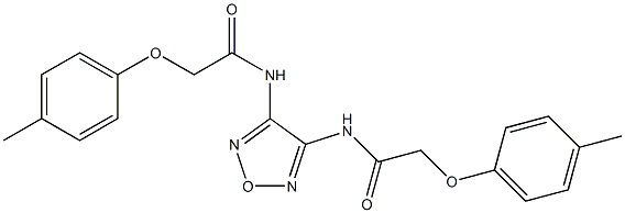 2-(4-methylphenoxy)-N-(4-{[2-(4-methylphenoxy)acetyl]amino}-1,2,5-oxadiazol-3-yl)acetamide Struktur