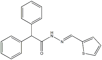 2,2-diphenyl-N'-[(E)-2-thienylmethylidene]acetohydrazide Struktur