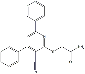 2-[(3-cyano-4,6-diphenyl-2-pyridinyl)sulfanyl]acetamide Struktur