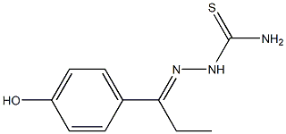 2-[(E)-1-(4-hydroxyphenyl)propylidene]-1-hydrazinecarbothioamide Struktur