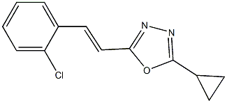 2-[(E)-2-(2-chlorophenyl)ethenyl]-5-cyclopropyl-1,3,4-oxadiazole Struktur