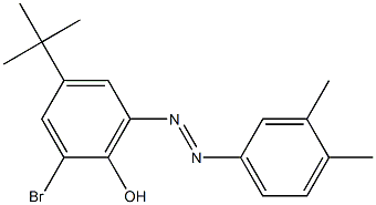 2-bromo-4-(tert-butyl)-6-[(E)-2-(3,4-dimethylphenyl)diazenyl]phenol Struktur