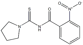 2-nitro-N-(1-pyrrolidinylcarbothioyl)benzamide Struktur