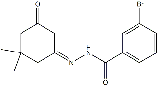 3-bromo-N'-(3,3-dimethyl-5-oxocyclohexylidene)benzohydrazide Struktur