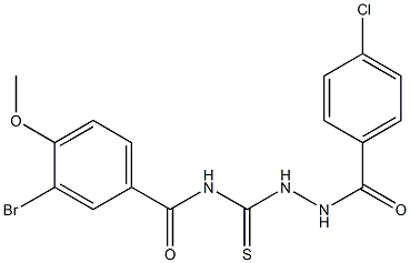 3-bromo-N-{[2-(4-chlorobenzoyl)hydrazino]carbothioyl}-4-methoxybenzamide Struktur