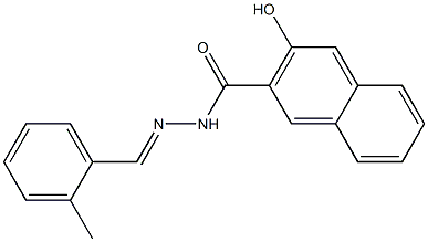 3-hydroxy-N'-[(E)-(2-methylphenyl)methylidene]-2-naphthohydrazide Struktur