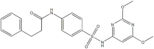 N-(4-{[(2,6-dimethoxy-4-pyrimidinyl)amino]sulfonyl}phenyl)-3-phenylpropanamide Struktur