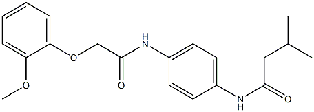 N-(4-{[2-(2-methoxyphenoxy)acetyl]amino}phenyl)-3-methylbutanamide Struktur