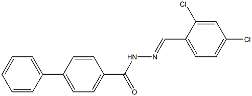 N'-[(E)-(2,4-dichlorophenyl)methylidene][1,1'-biphenyl]-4-carbohydrazide Struktur